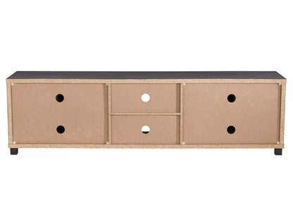 Dark grey TV stand for 95" TVs, featuring sleek design, ample storage, and durable wood construction.