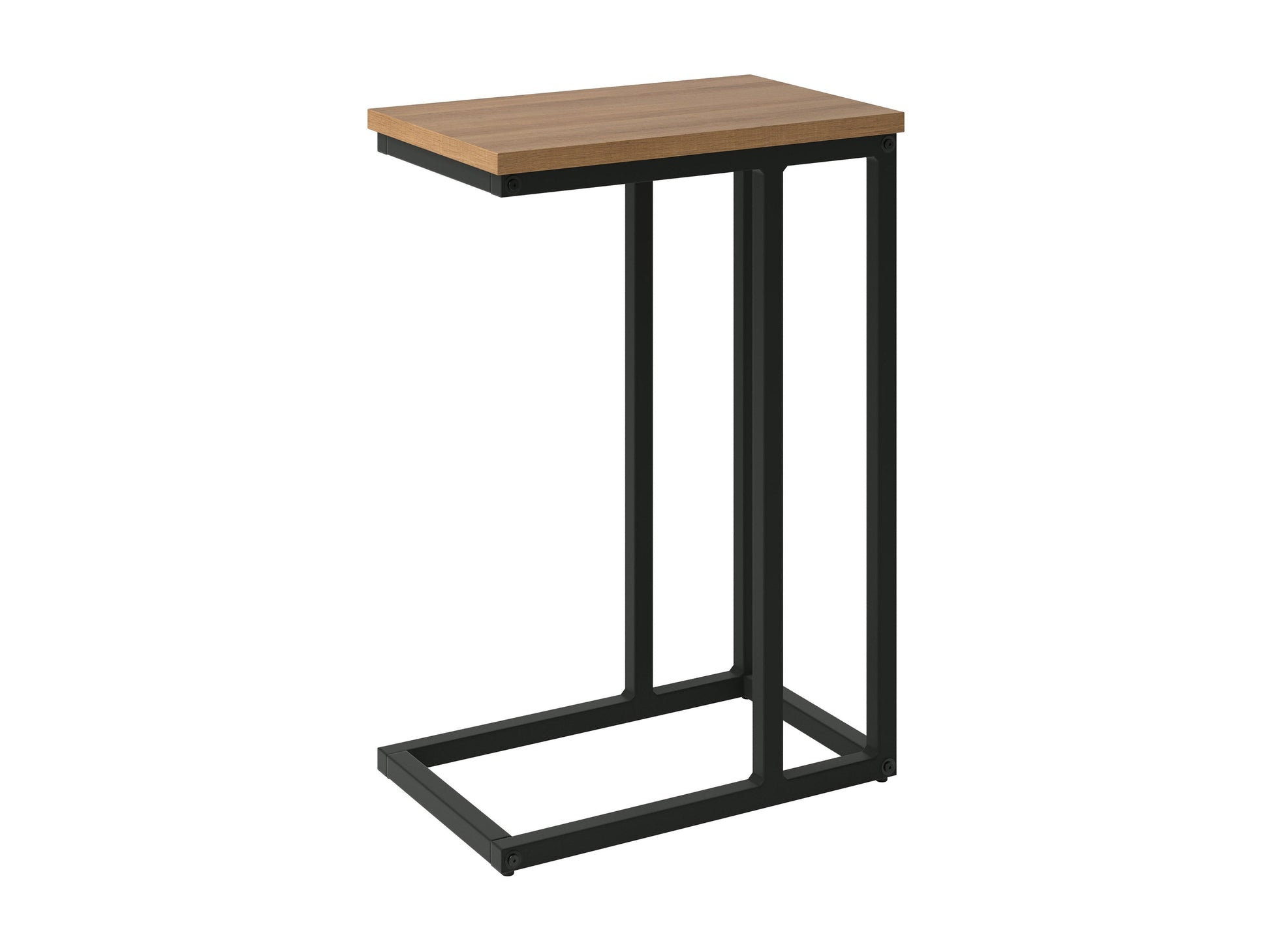 Brown wood narrow side table with sleek design and sturdy frame, perfect for small spaces and modern living rooms.
