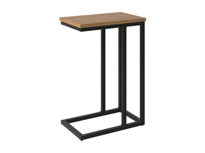 Brown wood narrow side table with sleek design and sturdy frame, perfect for small spaces and modern living rooms.