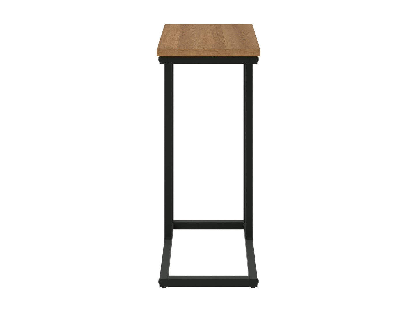 Brown wood narrow side table with sleek design, perfect for small spaces, featuring a minimalist and modern aesthetic.