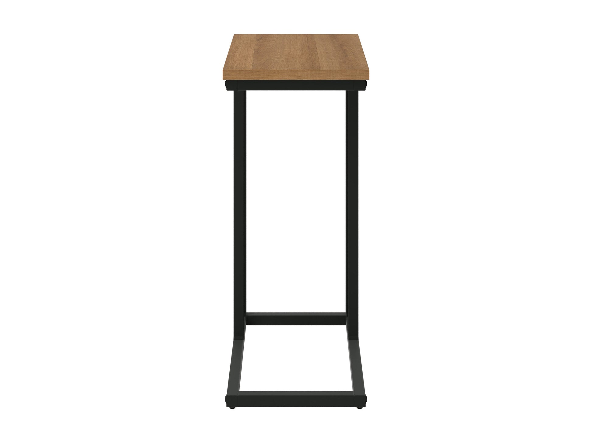 Brown wood narrow side table with sleek design, perfect for small spaces, featuring a minimalist and modern aesthetic.