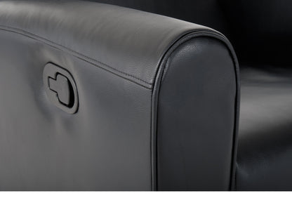 Marin Faux Leather Swivel Glider Modern Recliner, Black