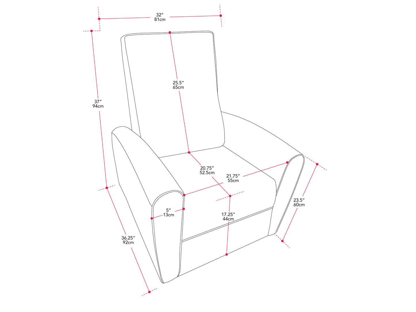 Marin Faux Leather Swivel Glider Modern Recliner, Black