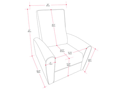 Marin Faux Leather Swivel Glider Modern Recliner, Black