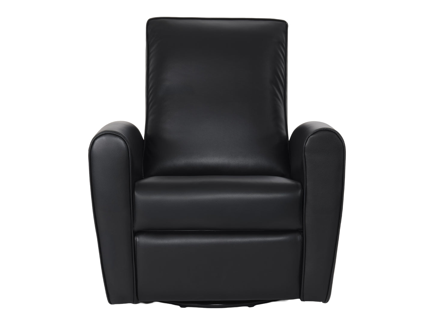 Marin Faux Leather Swivel Glider Modern Recliner, Black