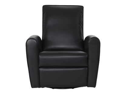 Marin Faux Leather Swivel Glider Modern Recliner, Black