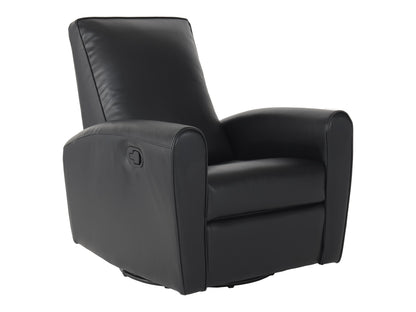 Marin Faux Leather Swivel Glider Modern Recliner, Black