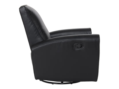 Marin Faux Leather Swivel Glider Modern Recliner, Black
