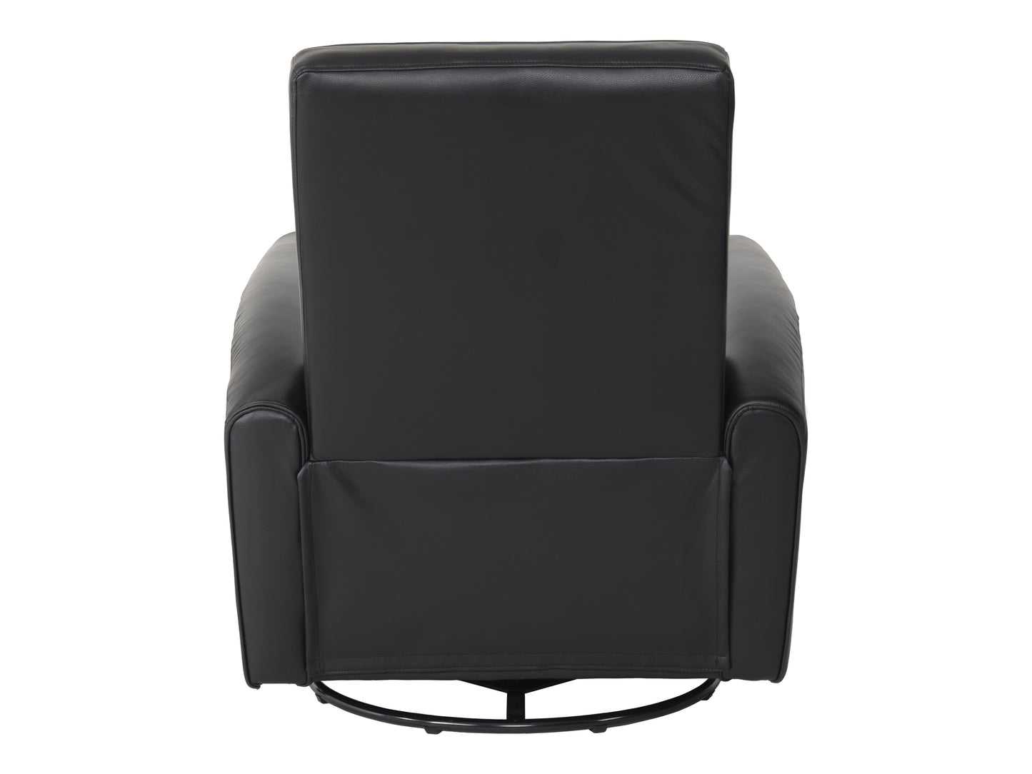 Marin Faux Leather Swivel Glider Modern Recliner, Black
