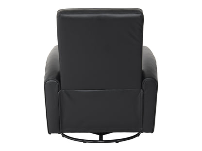 Marin Faux Leather Swivel Glider Modern Recliner, Black