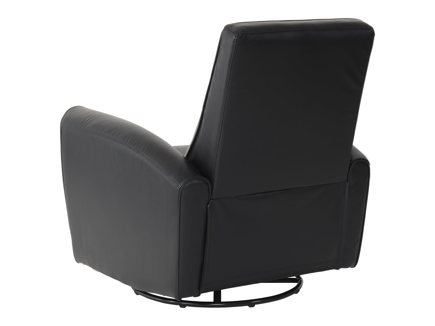 Marin Faux Leather Swivel Glider Modern Recliner, Black