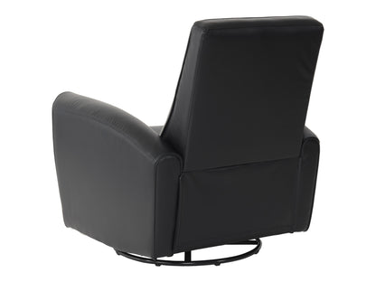 Marin Faux Leather Swivel Glider Modern Recliner, Black