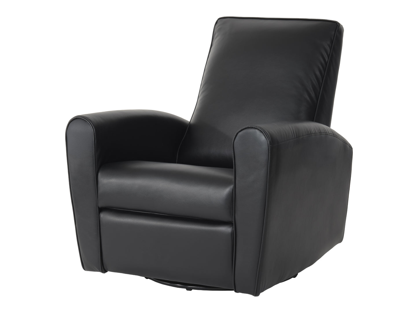 Marin Faux Leather Swivel Glider Modern Recliner, Black
