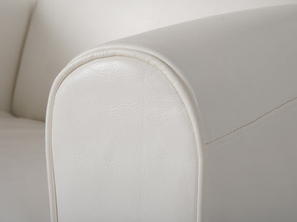 Marin Faux Leather Swivel Glider Modern Recliner, White