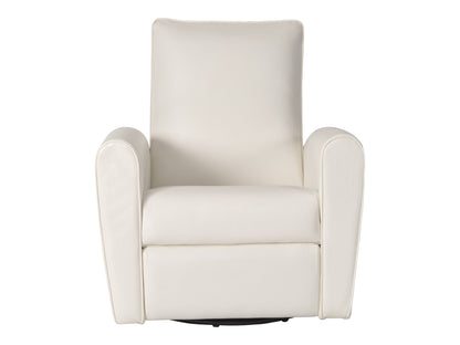 Marin Faux Leather Swivel Glider Modern Recliner, White