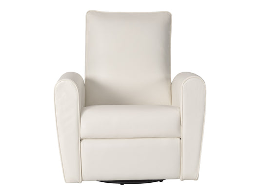 Marin Faux Leather Swivel Glider Modern Recliner, White