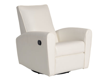 Marin Faux Leather Swivel Glider Modern Recliner, White