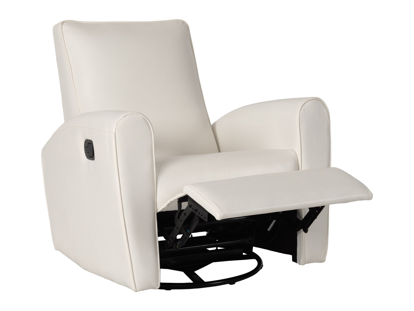 Marin Faux Leather Swivel Glider Modern Recliner, White