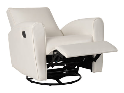 Marin Faux Leather Swivel Glider Modern Recliner, White