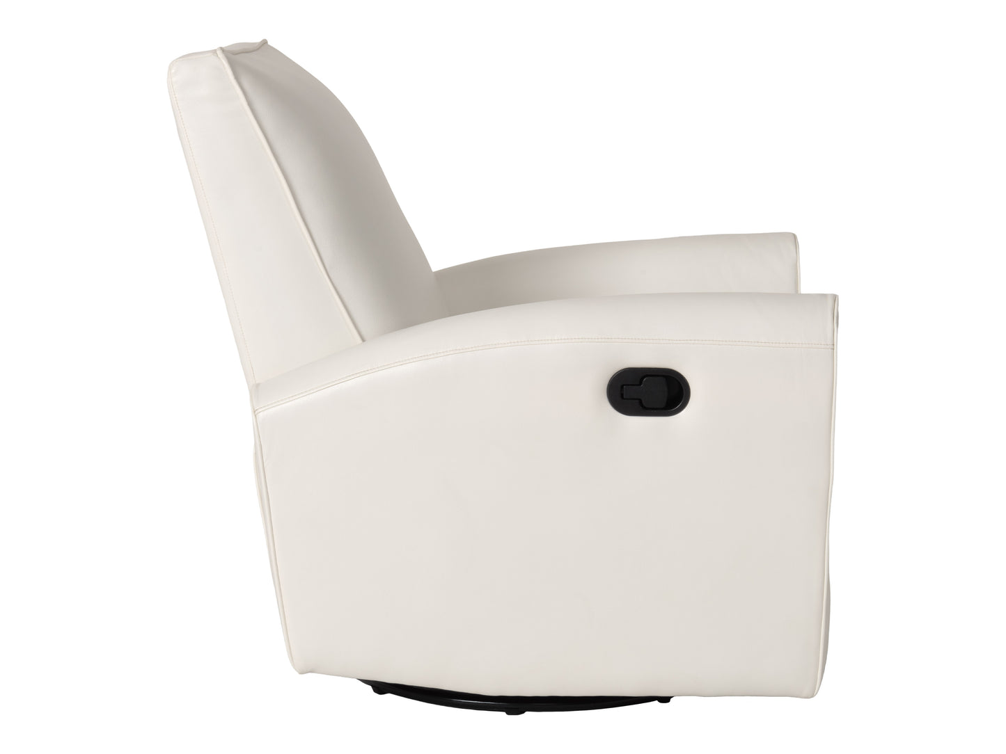 Marin Faux Leather Swivel Glider Modern Recliner, White