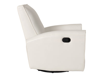 Marin Faux Leather Swivel Glider Modern Recliner, White