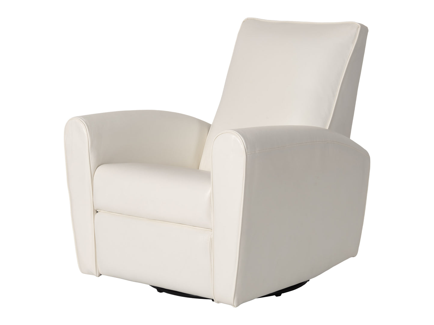 Marin Faux Leather Swivel Glider Modern Recliner, White