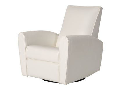 Marin Faux Leather Swivel Glider Modern Recliner, White