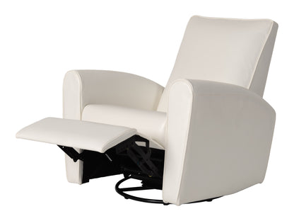 Marin Faux Leather Swivel Glider Modern Recliner, White