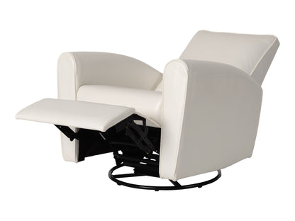 Marin Faux Leather Swivel Glider Modern Recliner, White