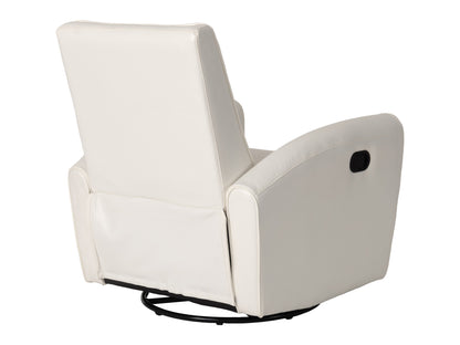 Marin Faux Leather Swivel Glider Modern Recliner, White