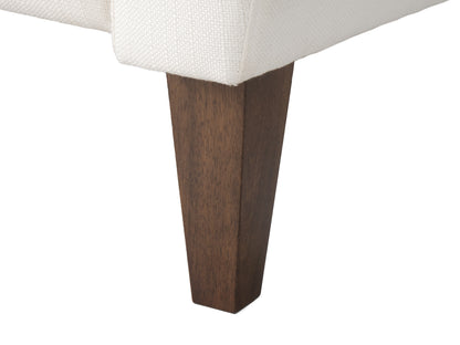 Wells Pushback Recliner with Legs, Ivory Basketweave Fabric