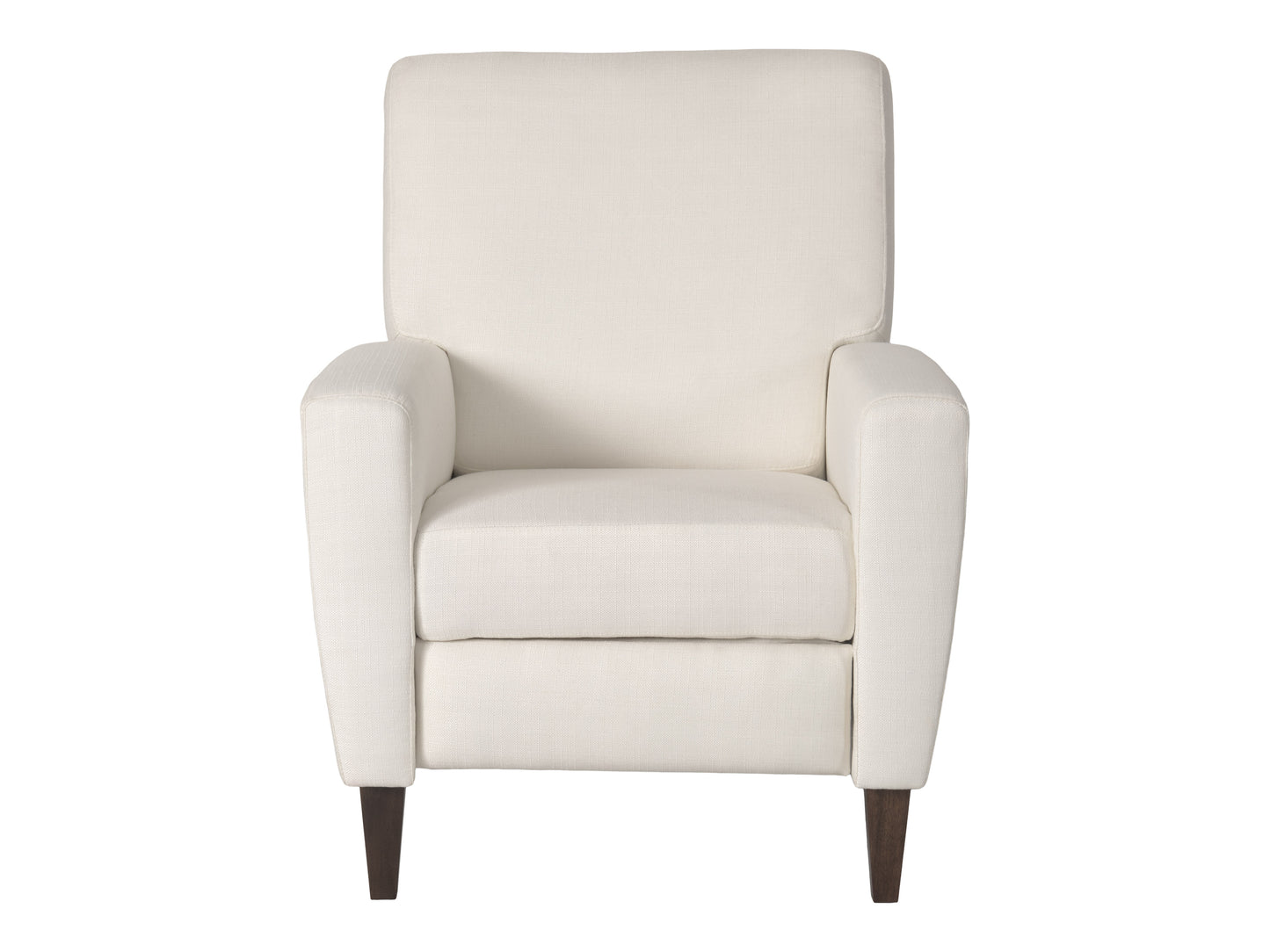 Wells Pushback Recliner with Legs, Ivory Basketweave Fabric