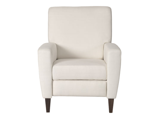 Wells Pushback Recliner with Legs, Ivory Basketweave Fabric