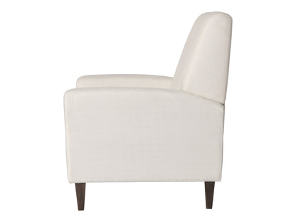 Wells Pushback Recliner with Legs, Ivory Basketweave Fabric