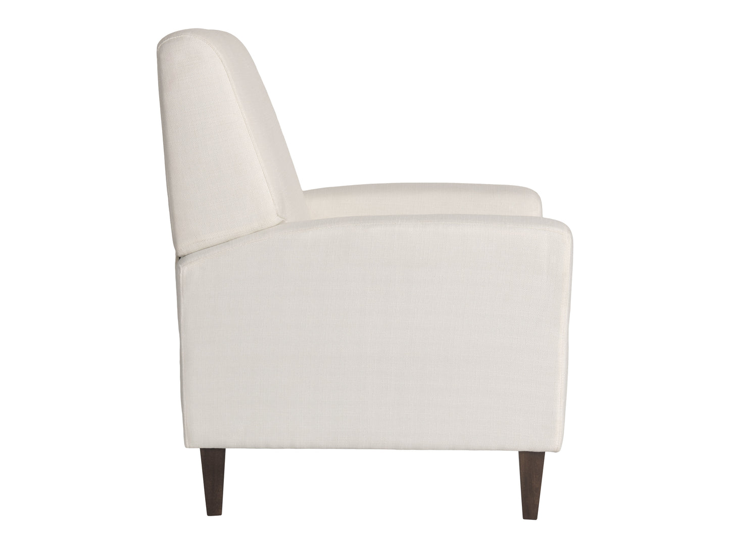 Wells Pushback Recliner with Legs, Ivory Basketweave Fabric