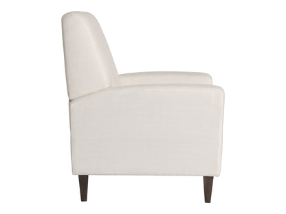 Wells Pushback Recliner with Legs, Ivory Basketweave Fabric