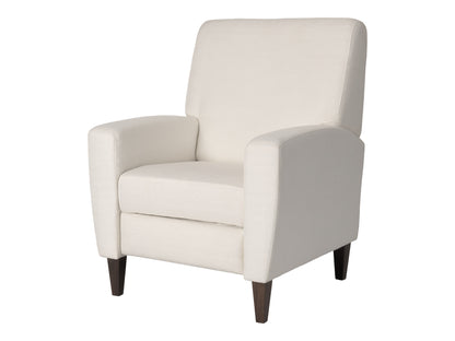 Wells Pushback Recliner with Legs, Ivory Basketweave Fabric