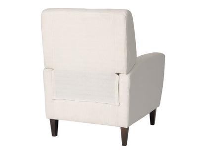 Wells Pushback Recliner with Legs, Ivory Basketweave Fabric