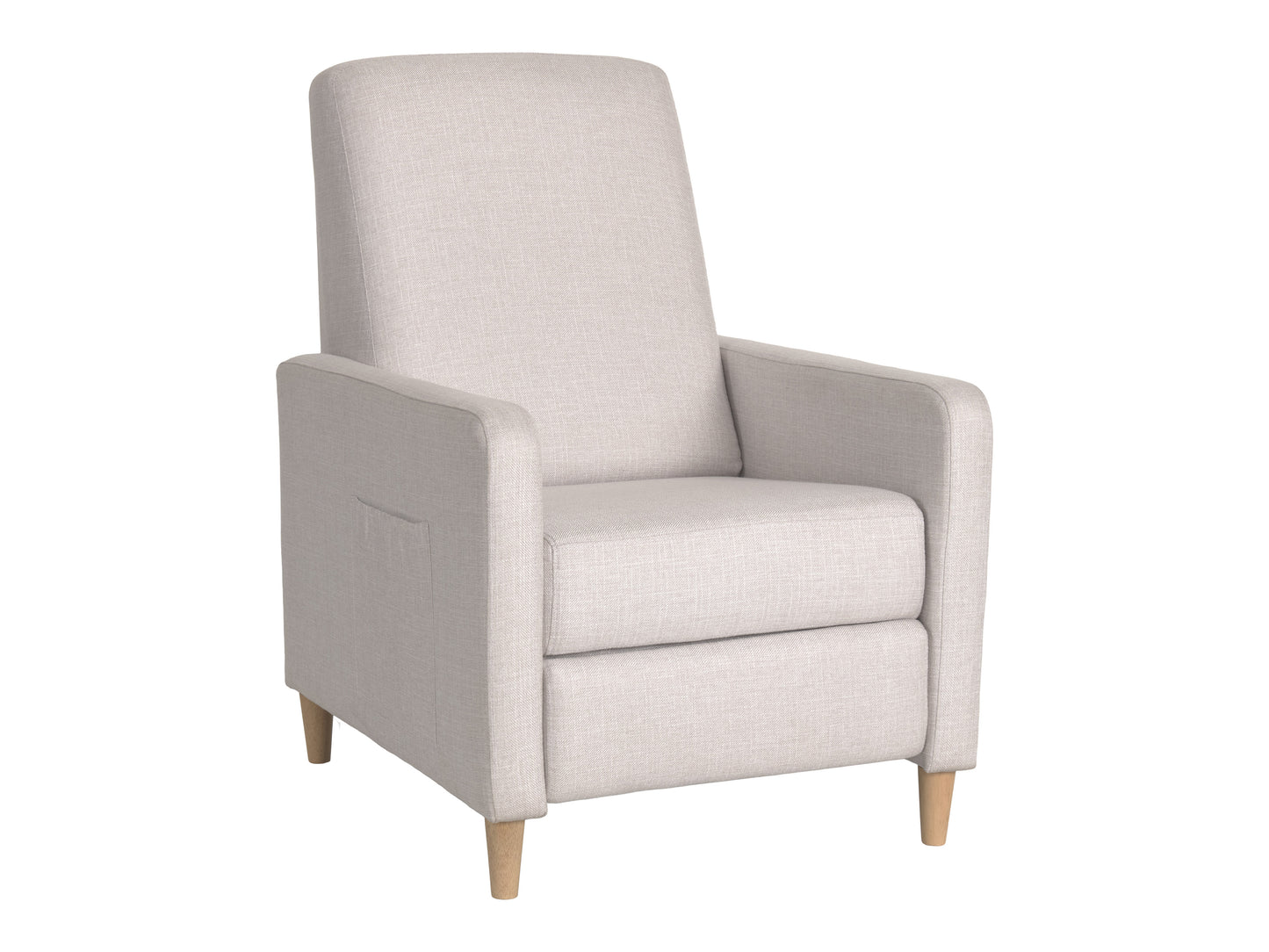 Soren Pushback Recliner with legs, White Linen