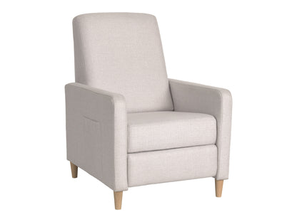Soren Pushback Recliner with legs, White Linen