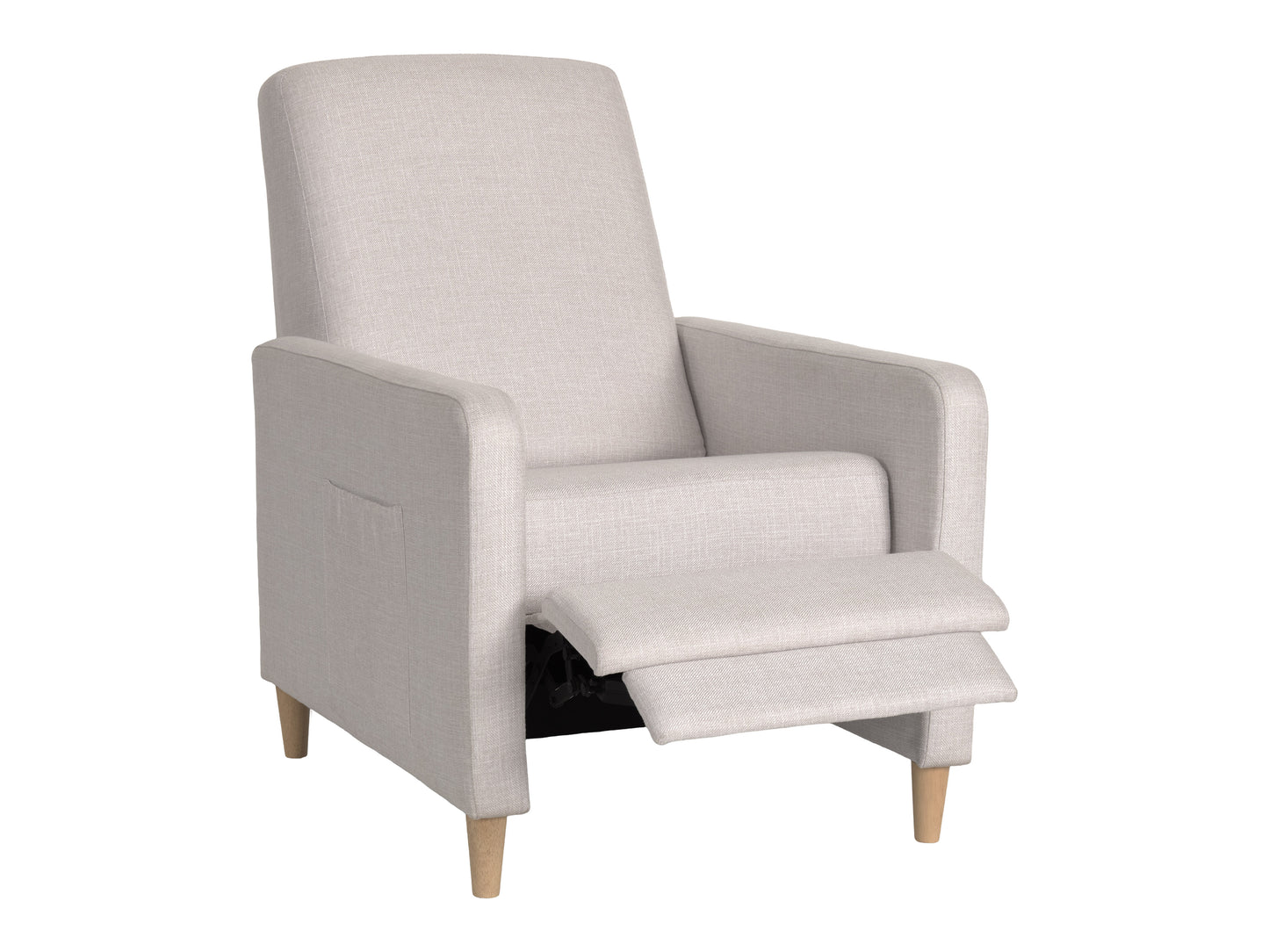 Soren Pushback Recliner with legs, White Linen