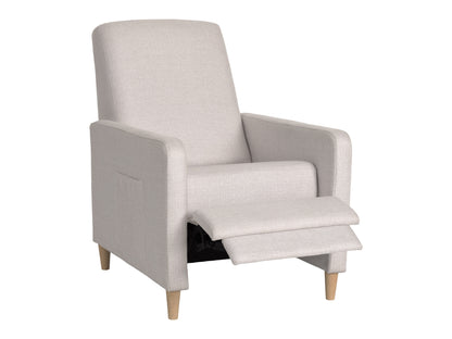 Soren Pushback Recliner with legs, White Linen
