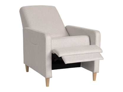 Soren Pushback Recliner with legs, White Linen