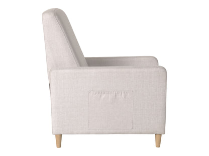 Soren Pushback Recliner with legs, White Linen