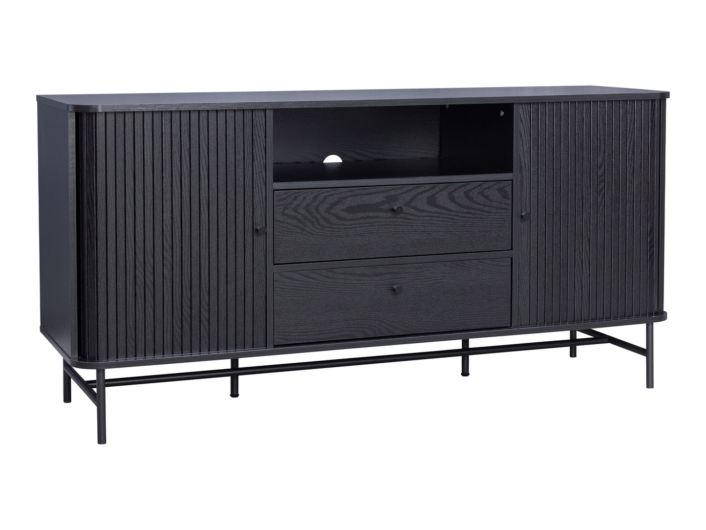 Black Curved Sideboard Buffet