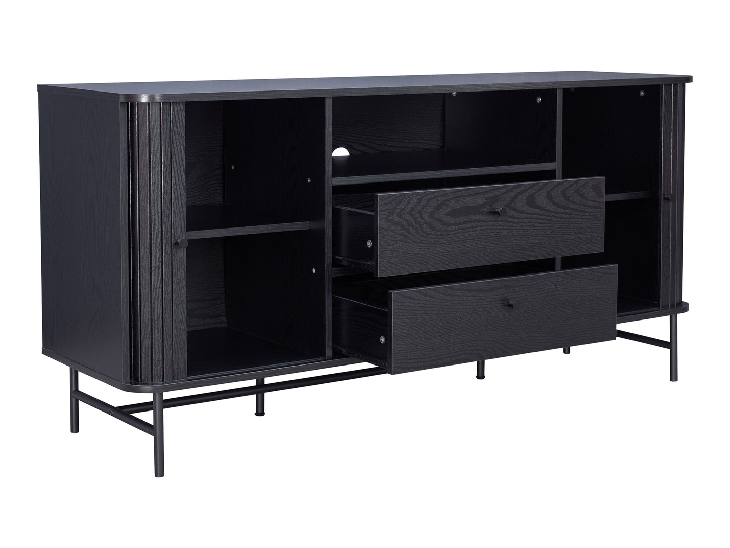 Black Curved Sideboard Buffet