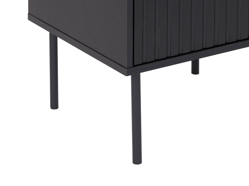 Black Fluted Side Table