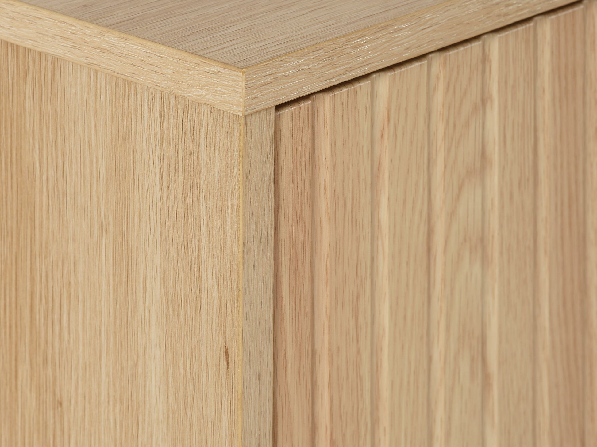 Light wood sideboard with sleek black metal legs, featuring spacious storage compartments and a minimalist design.