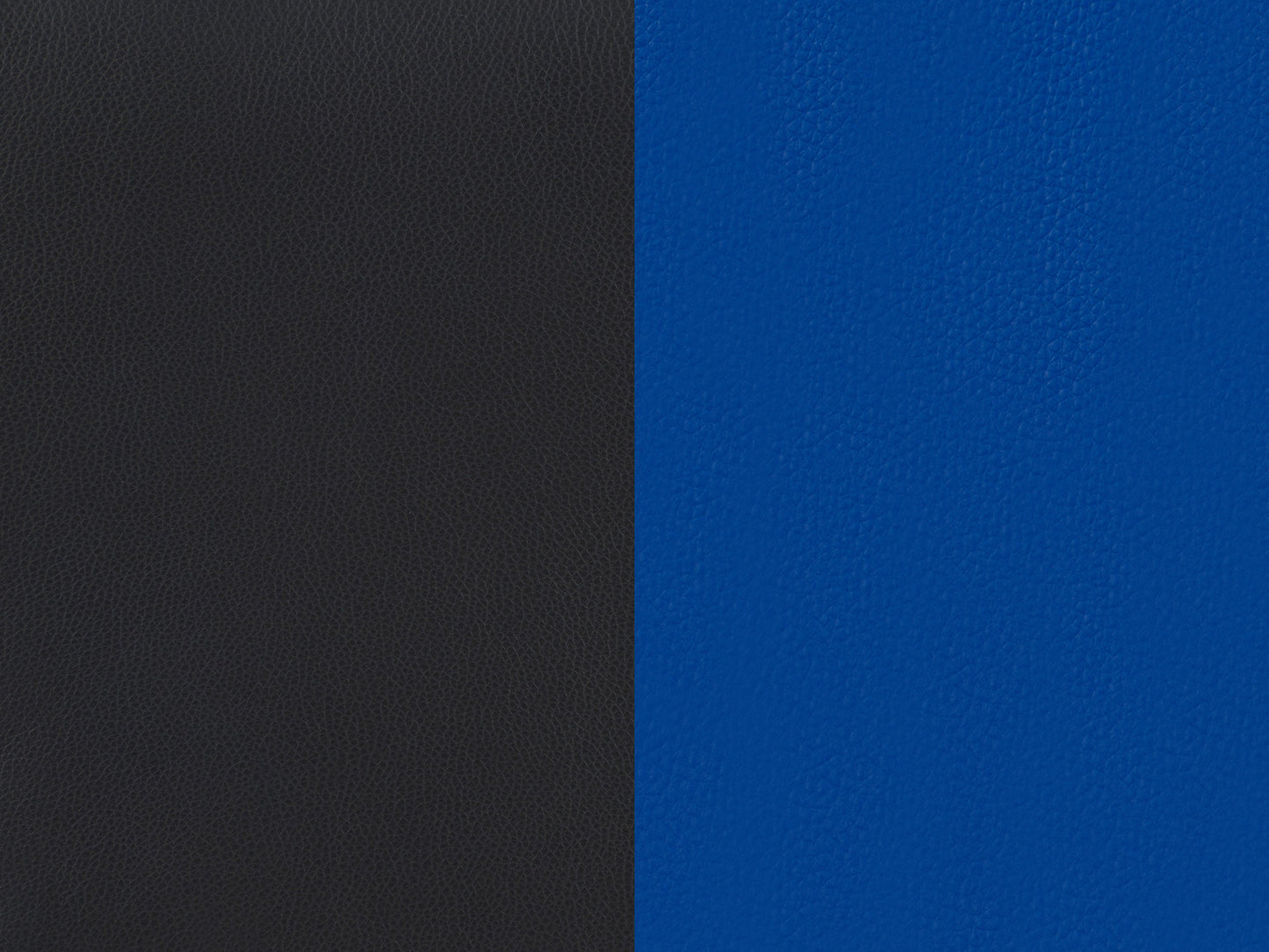 Black and blue reclining gaming chair with ergonomic design, padded armrests, and adjustable headrest.