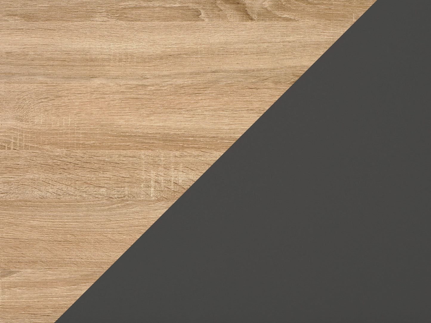 Light wood and grey rectangle coffee table with storage, minimalist design, and sleek finish.